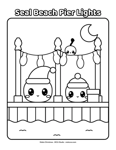 Pier Lights: a coloring page from the Big Kid Edition.