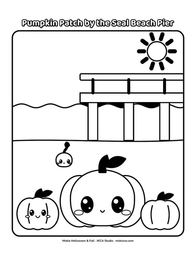 Pumpkin Patch by the Pier: a coloring page from the Big Kid Edition.