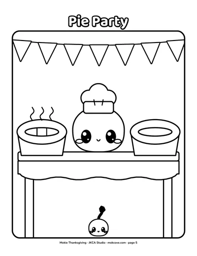 Pie Party: a coloring page from the Big Kid Edition.